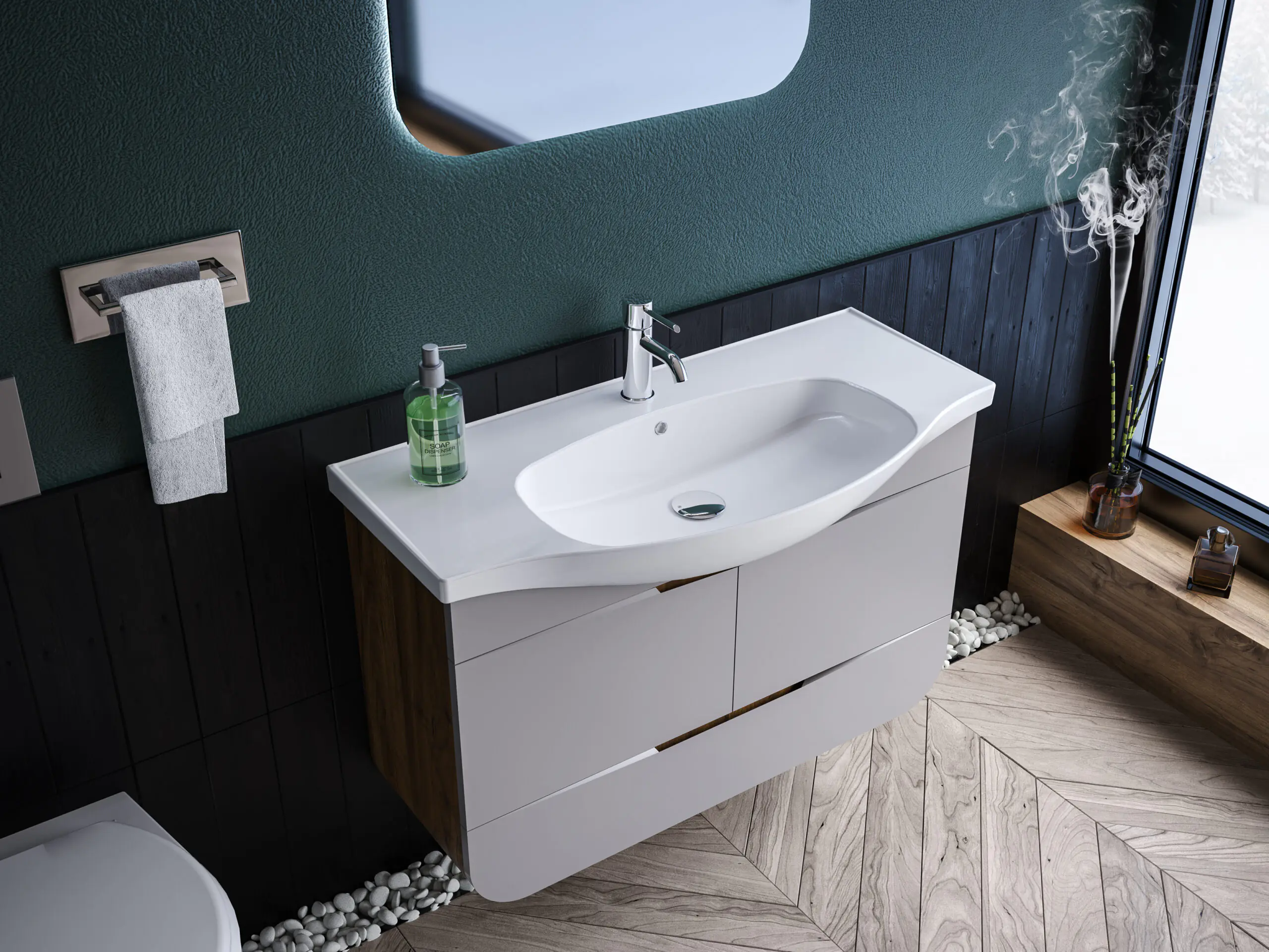 Etajerli Lavabo, Lila 80X45 Cm | Sakarya Lavabo Modelleri | ADADUŞ