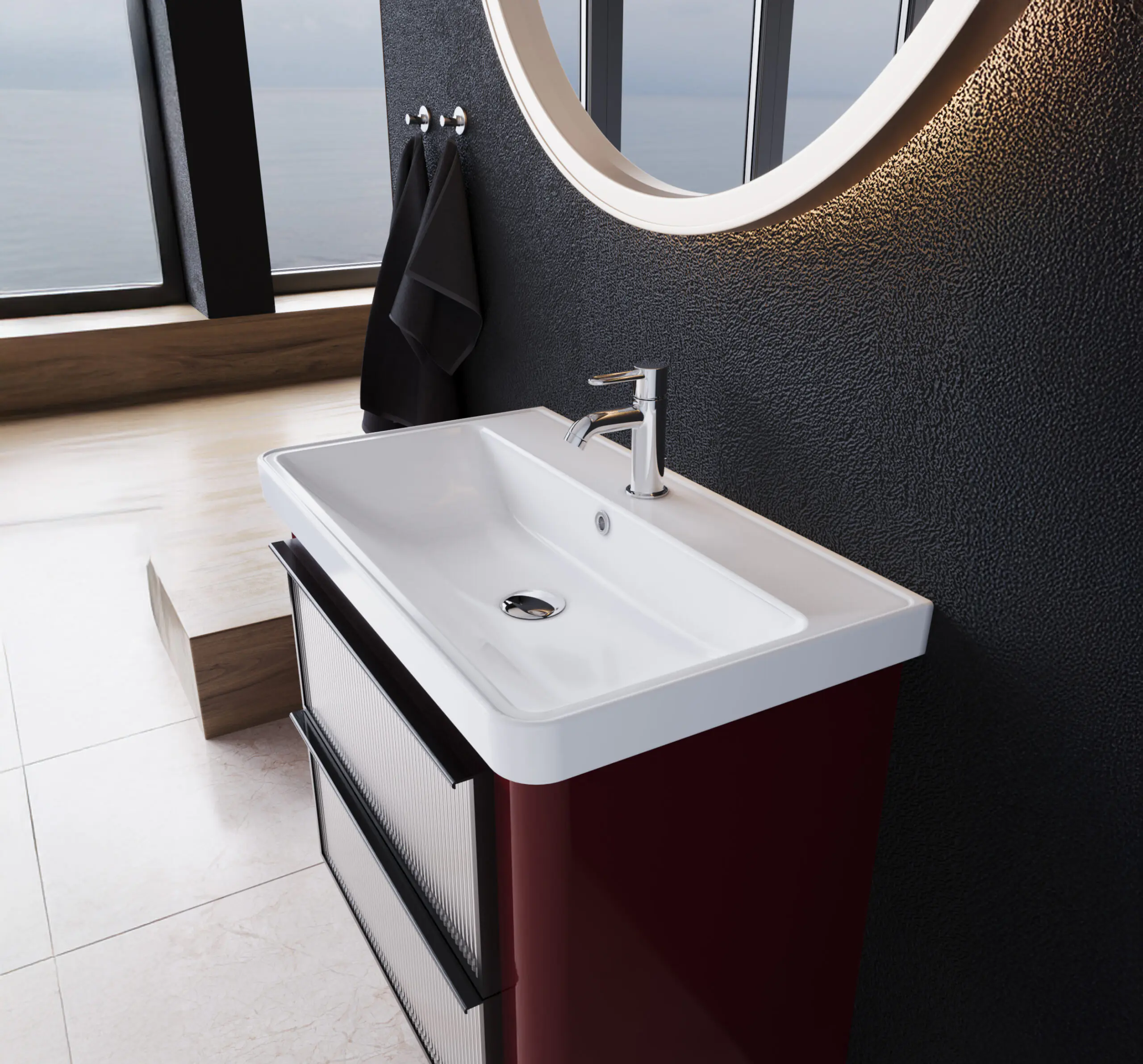 Etajerli Lavabo, Luna, 65X46 Cm | Sakarya Lavabo Modelleri | ADADUŞ