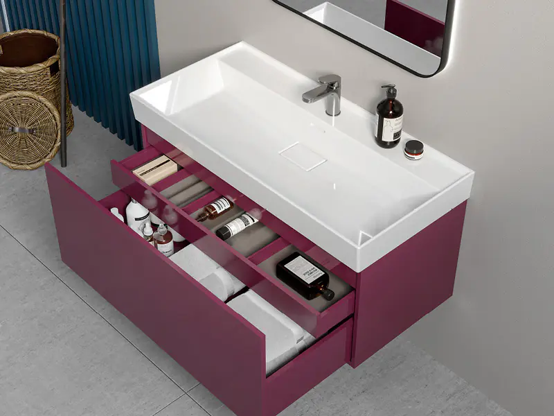 Etajerli Lavabo, Sharp, 100X48 Cm (Çift Batarya Delikli) | Sakarya Lavabo Modelleri | ADADUŞ