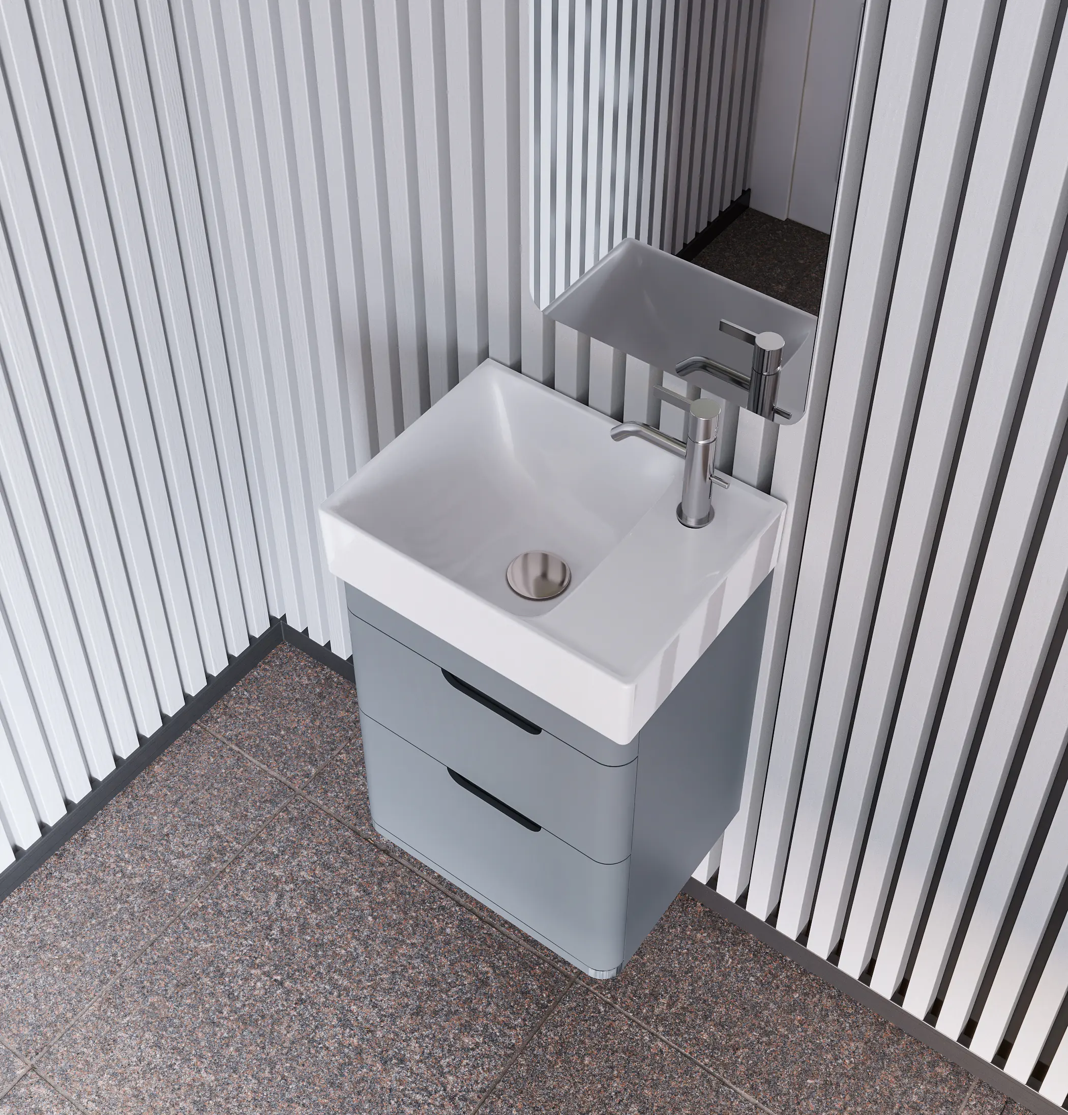 Etajerli Lavabo, Sharp, 40X30 Cm | Sakarya Lavabo Modelleri | ADADUŞ
