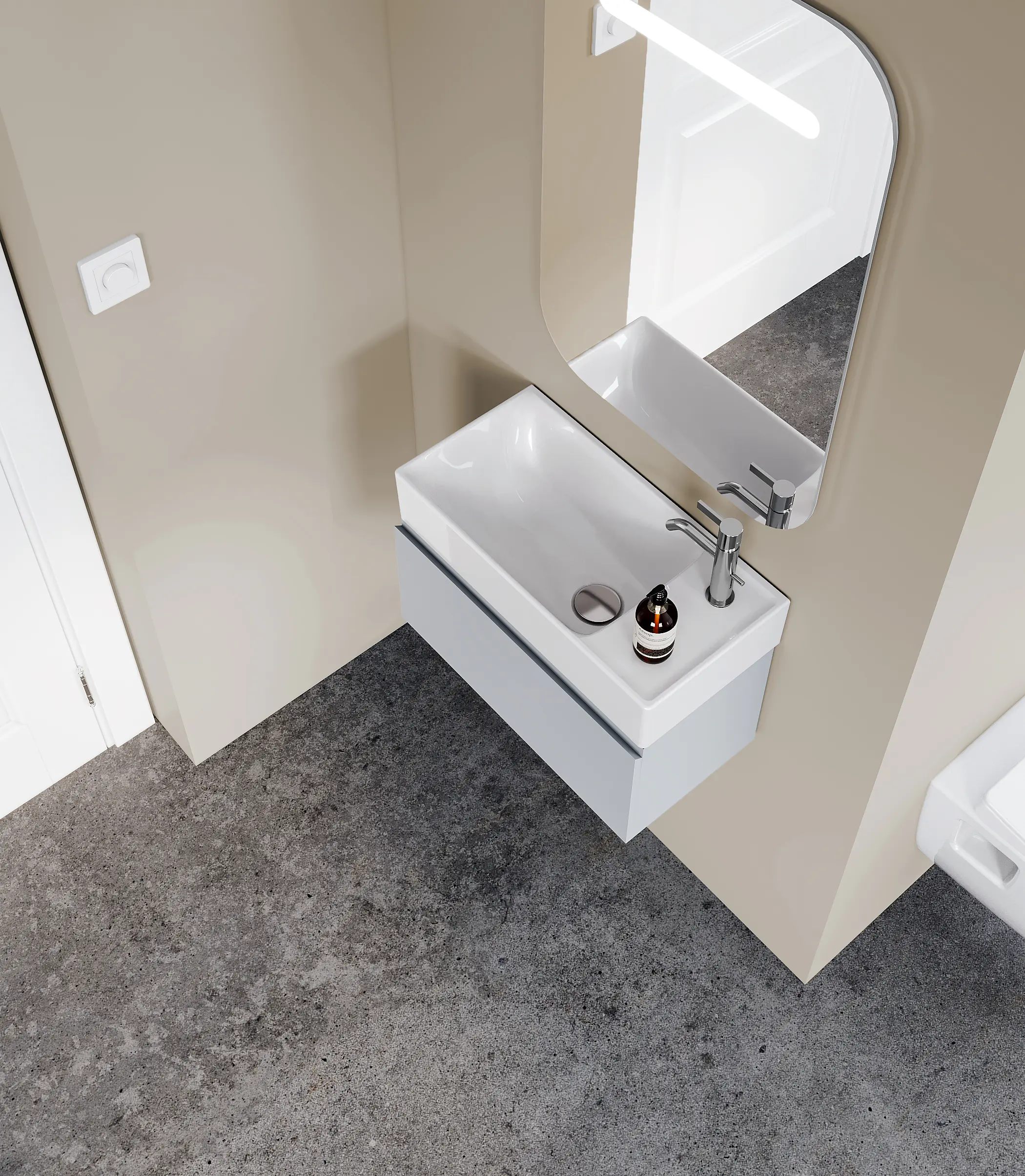 Etajerli Lavabo, Sharp, 50X25 Cm (Sağdan Batarya Delikli) | Sakarya Lavabo Modelleri | ADADUŞ