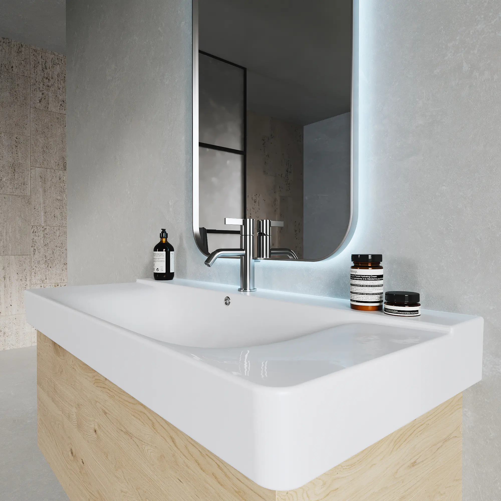 Etajerli Lavabo, Yeni Mona, 100X45 Cm | Sakarya Lavabo Modelleri | ADADUŞ
