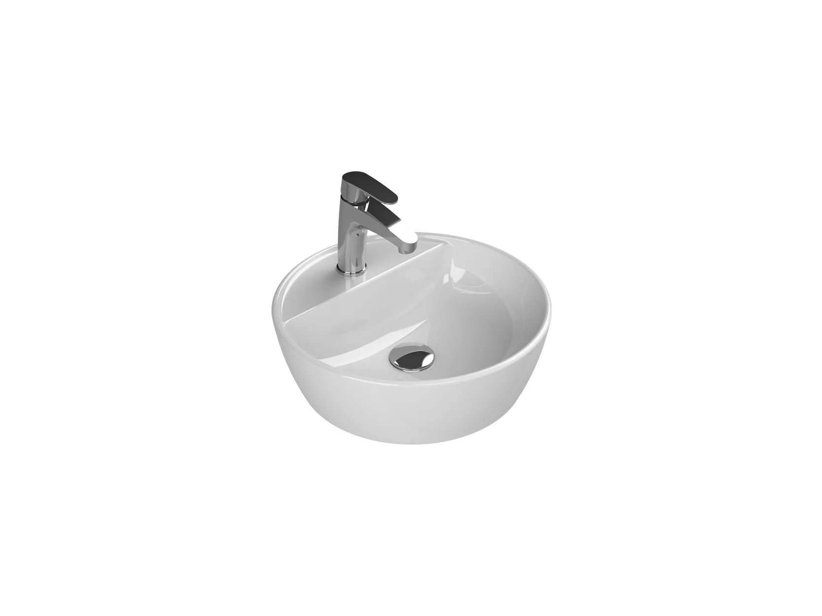 Tezgah Üstü Lavabo, One, Ø42 Cm, Batarya Delikli | Sakarya Lavabo Modelleri | ADADUŞ