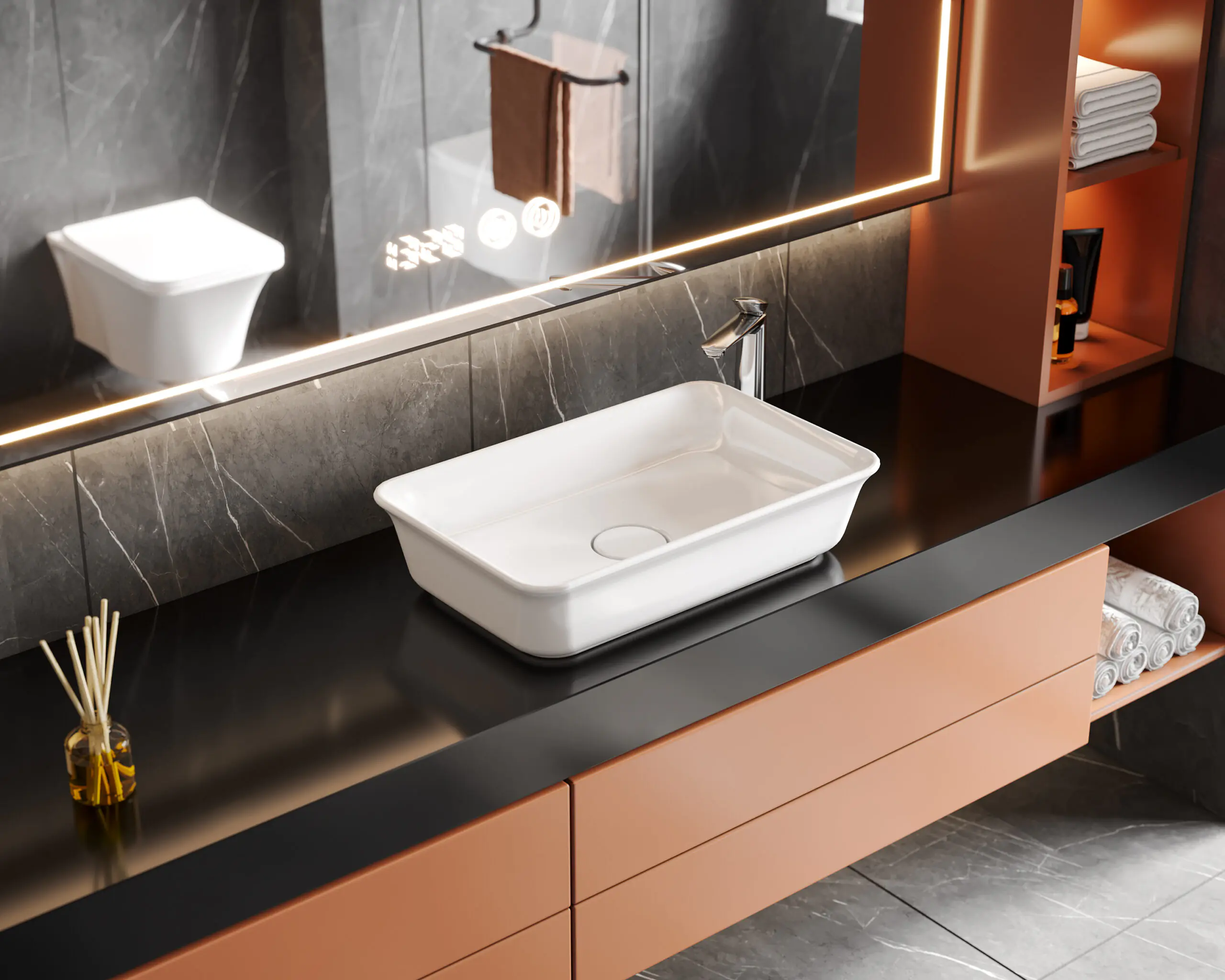 Tezgah Üstü Lavabo, One Plus, 60X38 Cm | Sakarya Lavabo Modelleri | ADADUŞ